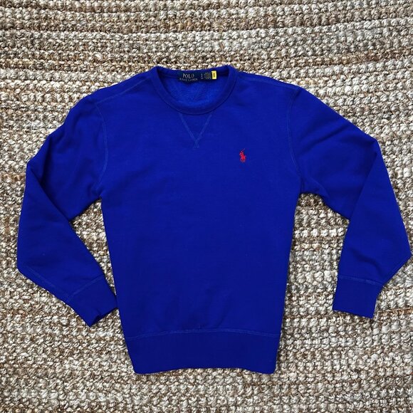 Men’s Polo Ralph Lauren Pony Embroidered Crewneck Sweatshirt (Small) Blue - Picture 1 of 7